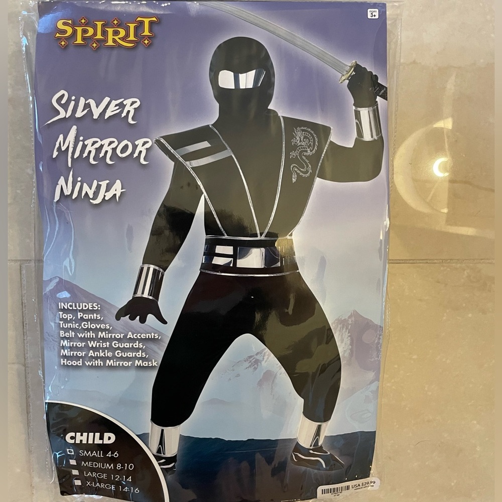 Silver Mirror Ninja-kids costume